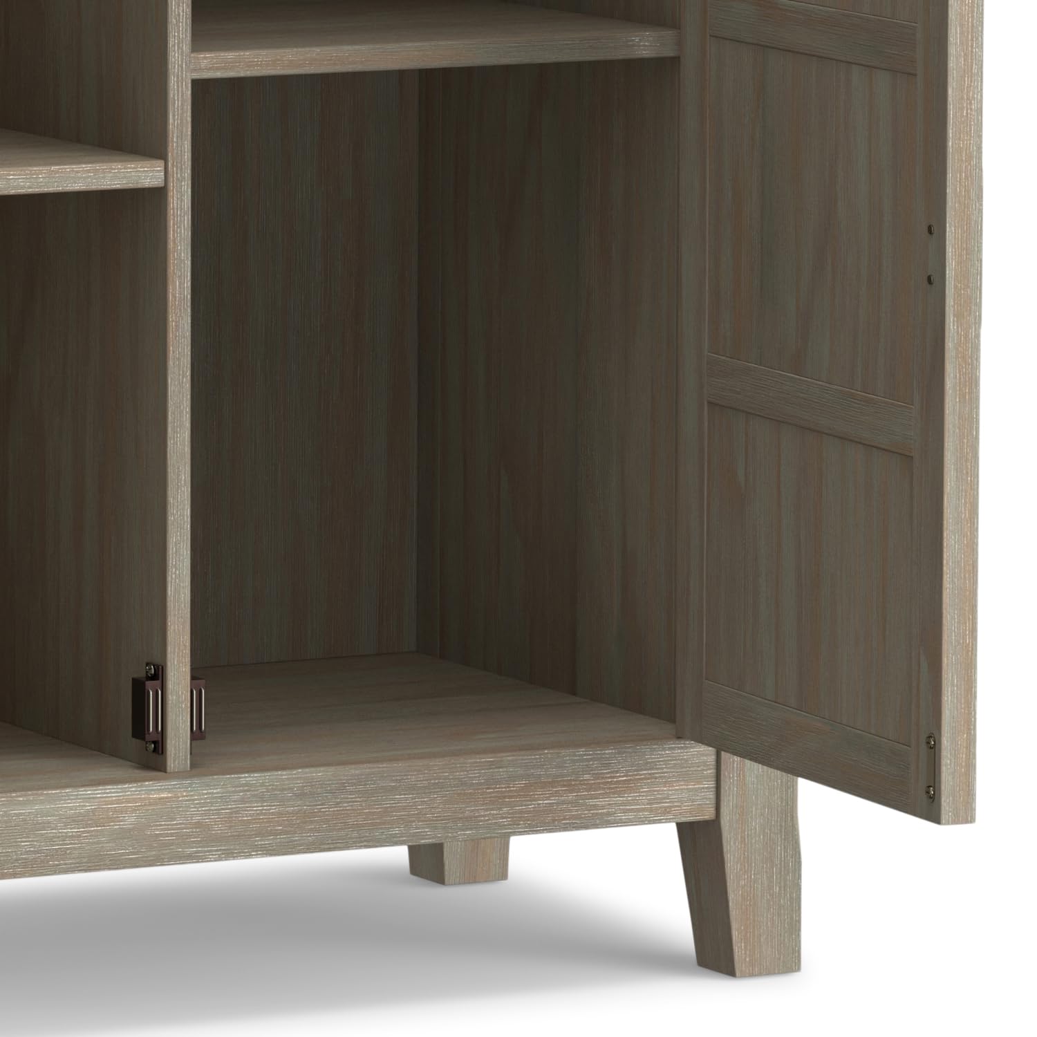 Redmond SOLID WOOD 32 inch Wide Transitional Low Storage Cabinet in Distressed Grey