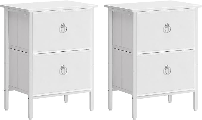 Nightstand Set of 2, 2 Drawer Dresser for Bedroom, Small Night Stand