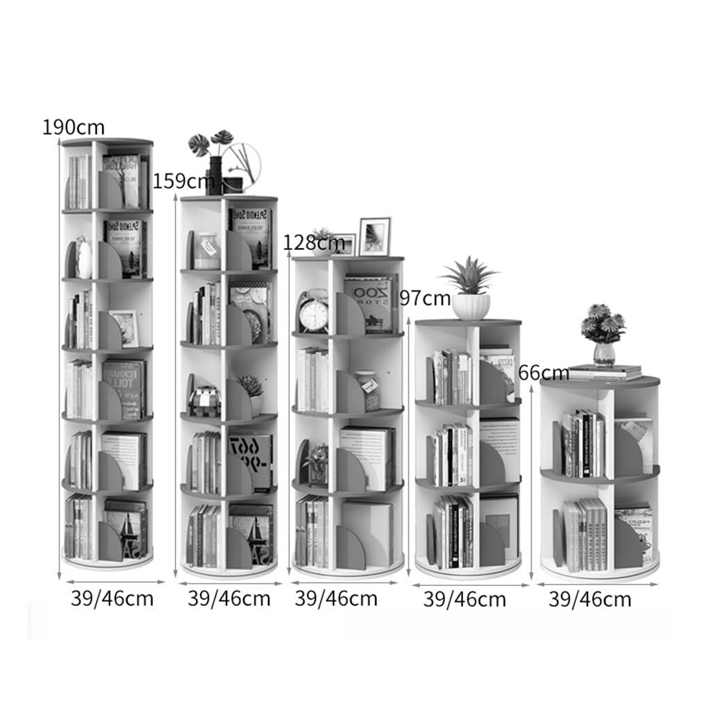 JOZZY Bookshelf,MDF Rotating Kids Floor Standing Book Height Adjustable in Reading Assemble The