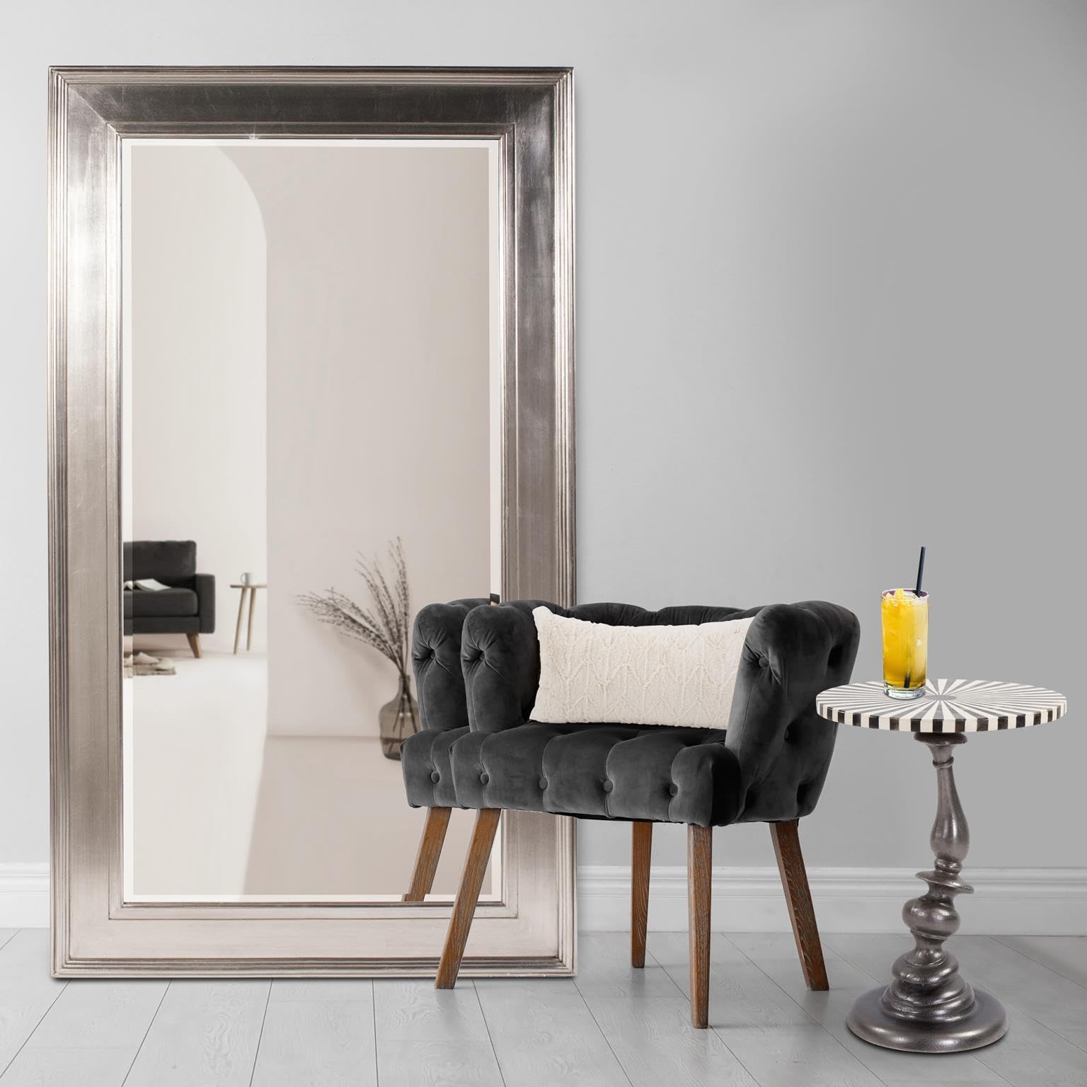 Rectangle Mirror Full Length, Silver Leaf