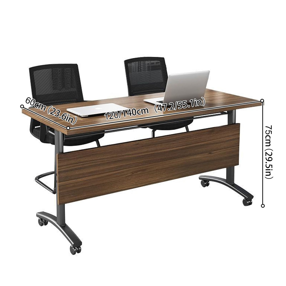 Conference Table Foldable Meeting Tables,Flip Top Mobile Training Table The Rounded Table With Silent Wheels Is Convenient And Fast,for Office Training Classroom Meeting Tables(4pack 120*60*75)