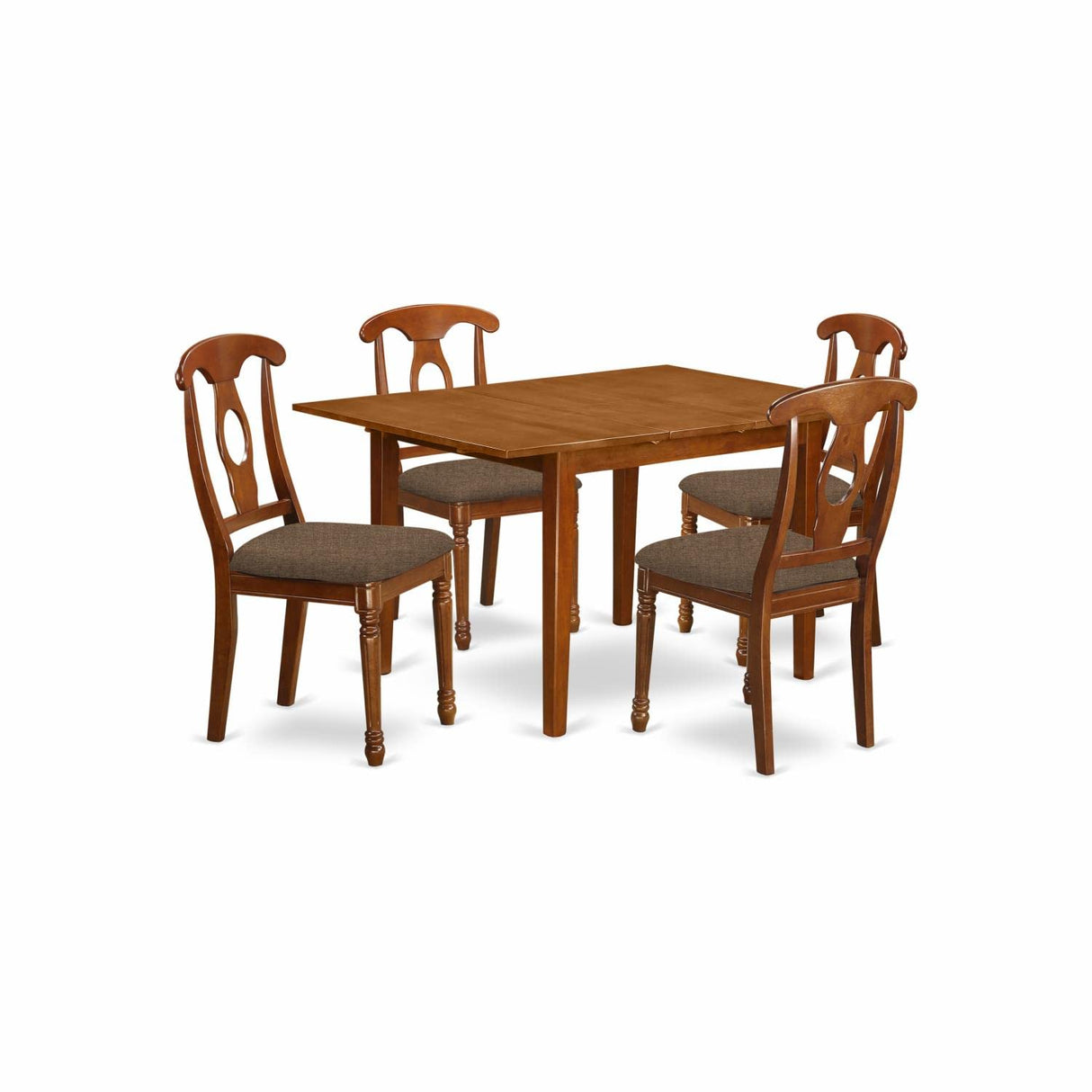 -SBR-C 5 Piece Kitchen Table Set for 4 Includes a Rectangle Dining Room Table with Butterfly Leaf