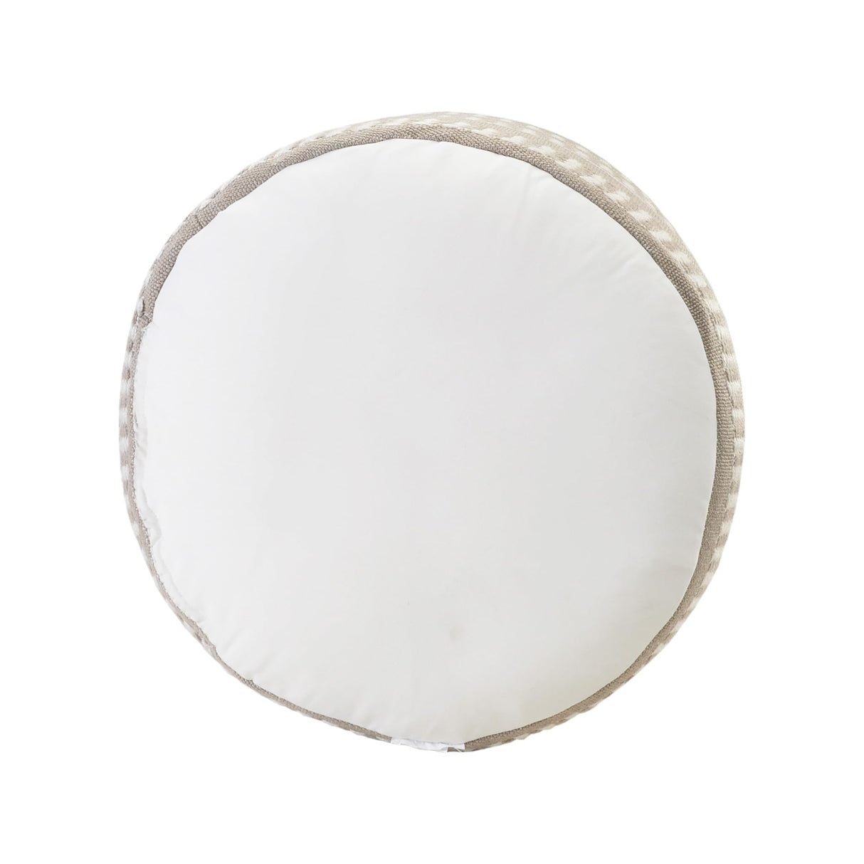 HomeRoots 20" Brown Polyester Round Striped Indoor Outdoor Pouf Ottoman