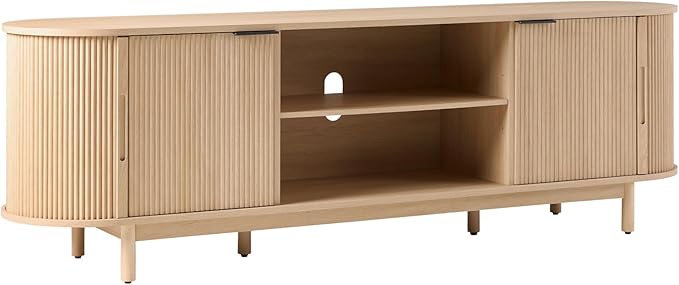 Modern Curved Reeded TV Stand for TVs up to 75 Inches
