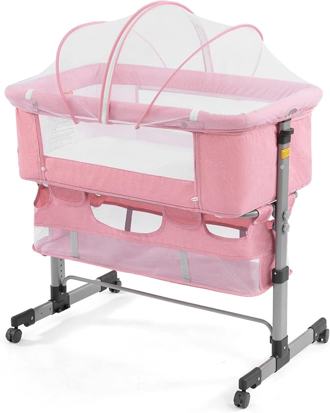 Bedside Sleeper Bedside Crib, Baby Bassinet 3 in 1 Travel Baby Crib Baby Bed
