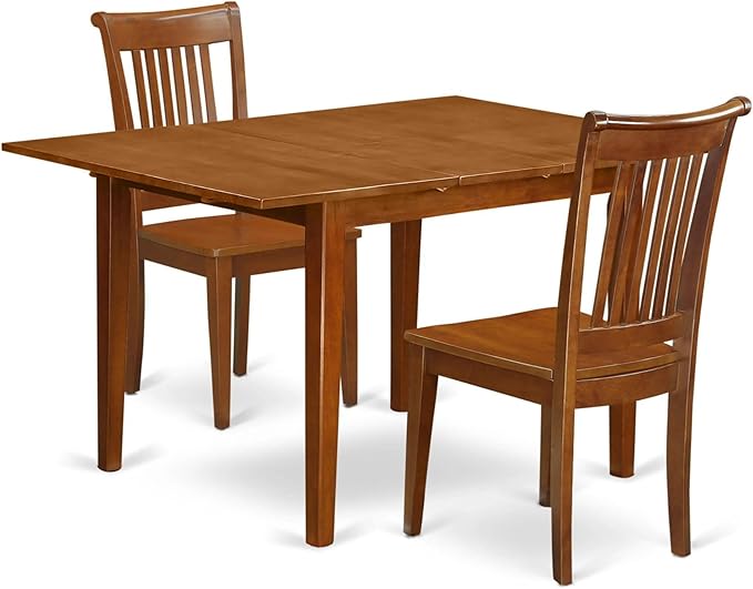 MLPO5-SBR-W Milan 5 Piece Set Includes a Rectangle Dining Room Table with Butterfly