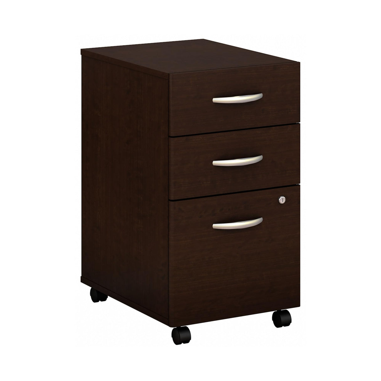 Business Furniture Series C 3 Drawer Mobile File Cabinet in Mocha Cherry