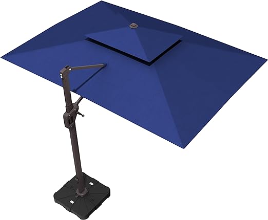 10' X 13' Patio Umbrella Outdoor Large Rectangle Cantilever Umbrellas Double Top Heavy