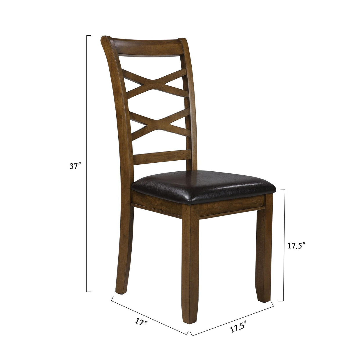 6, Rubber Wood Dining Table with 6 Cushioned Chairs Rustic Kitchen Table, 60" L x 36" W