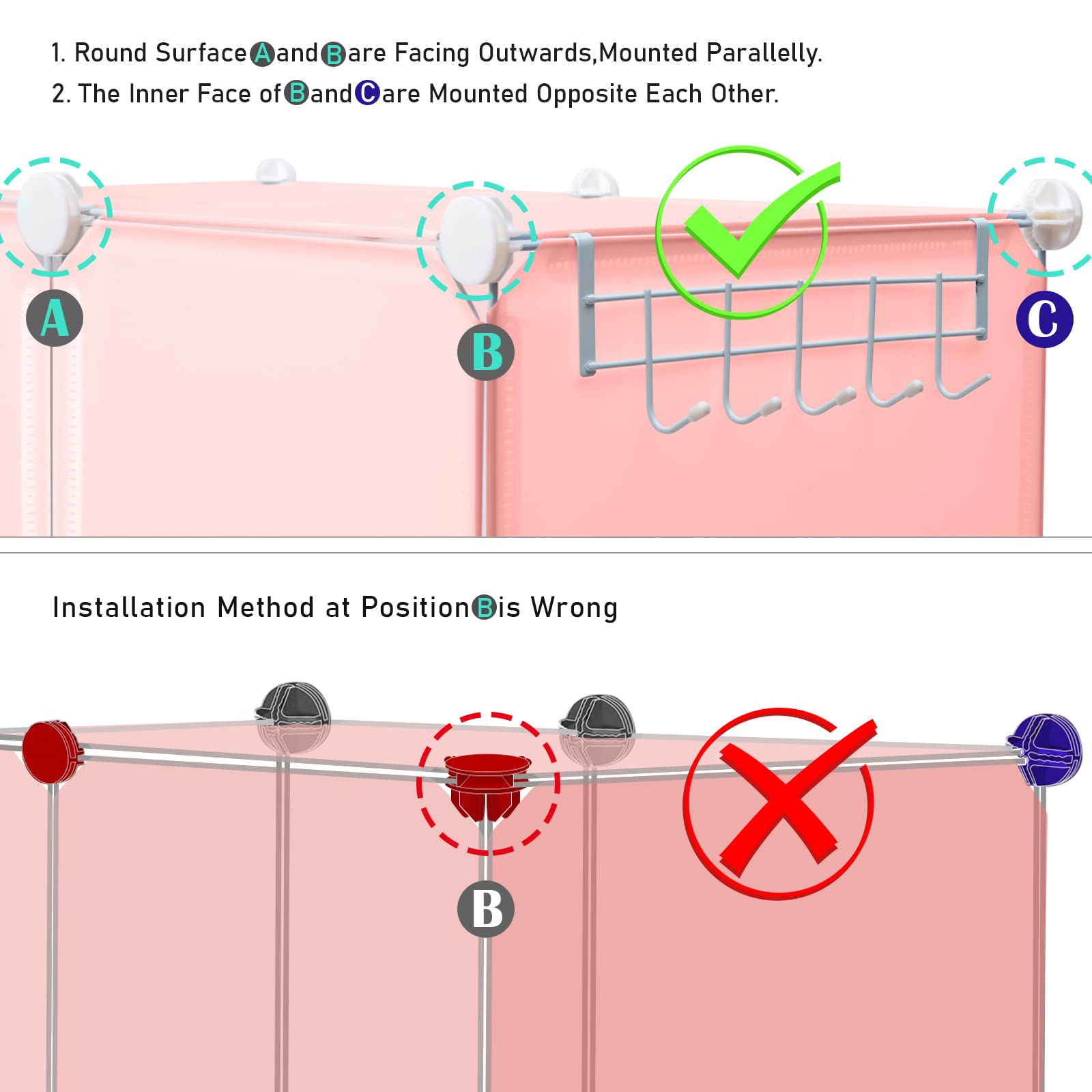 Portable Wardrobe Closet for Hanging Clothes, Bedroom Armoire with Doors