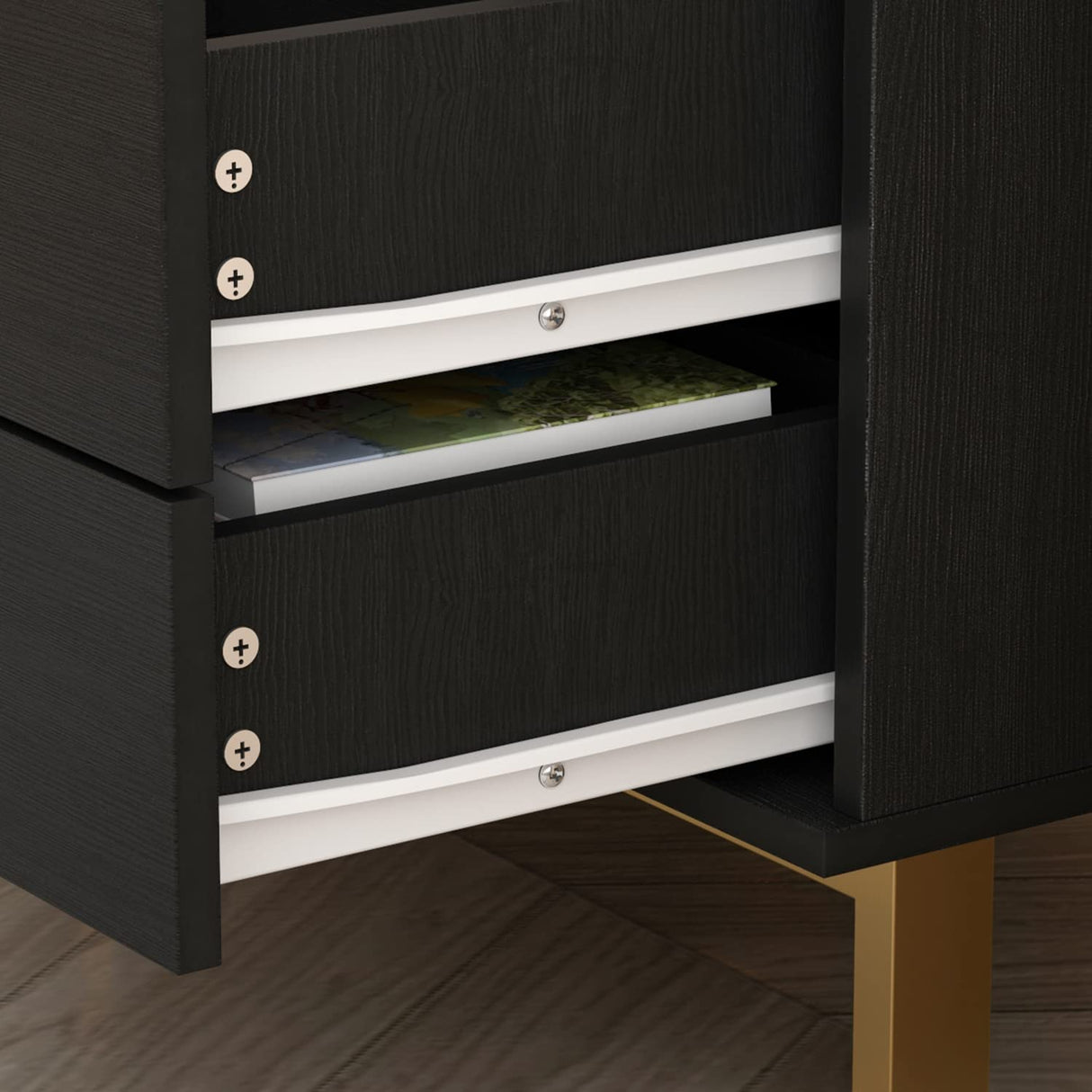 Modern Nightstand with 2 Storage Drawers