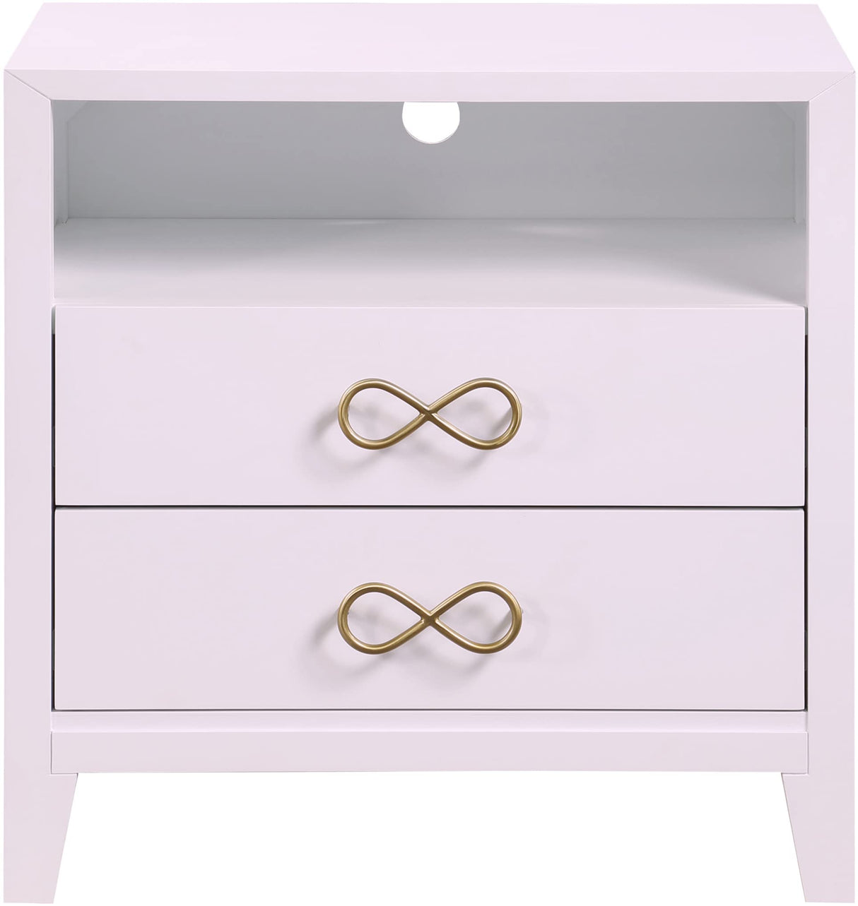 Meridian Furniture Bowtie Collection Modern | Contemporary Nightstand, 26" W x 18" D x 26" H, Pink