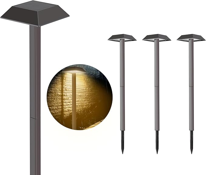 Solar Pathway Lights Super Bright 300 lumens with 2-in-1 Warm