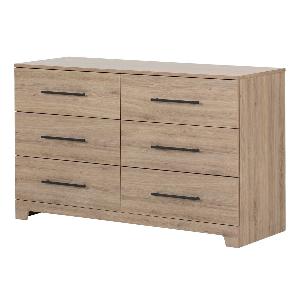 South Shore Primo 5-Drawer Dresser, Rustic Oak with Nickel Finish Handles