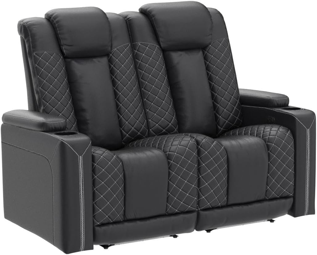 Home Theater Seating, Electric Power Recliner with USB Ports and Cup Holders