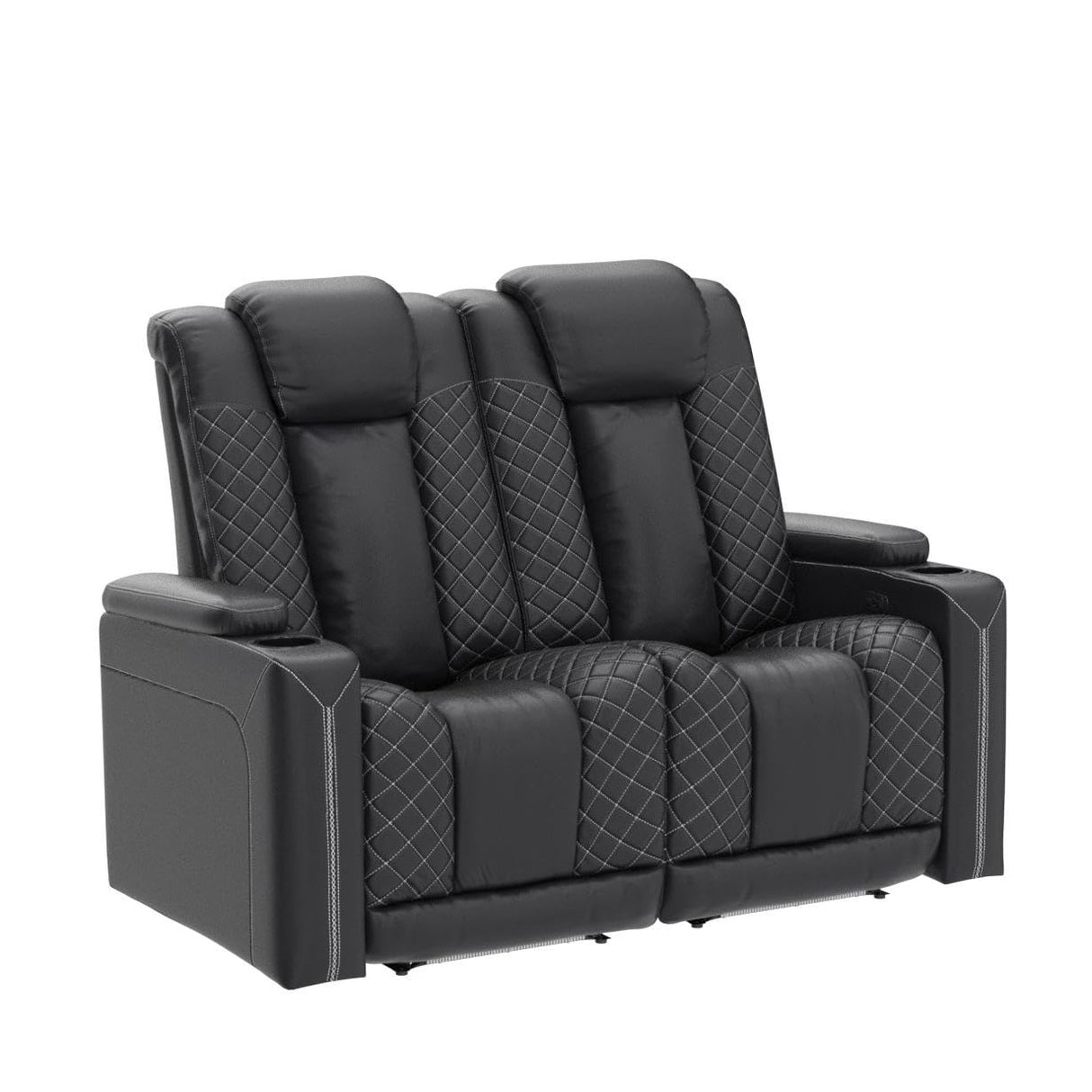 Home Theater Seating, Electric Power Recliner with USB Ports and Cup Holders