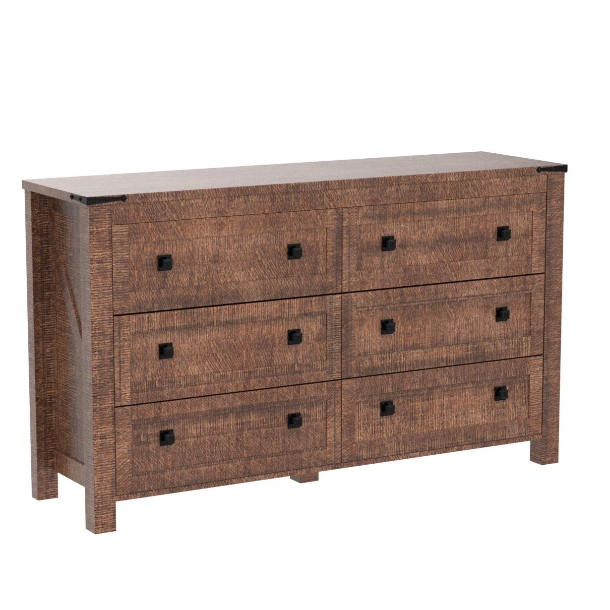 Farmhouse 6 Drawers Dresser for Bedroom