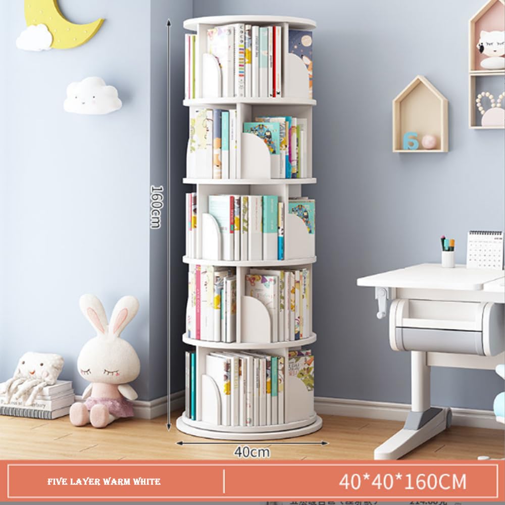 Rotating Bookshelf, Floor Saving Children's Picture Book Shelf, Simple Bookshelf