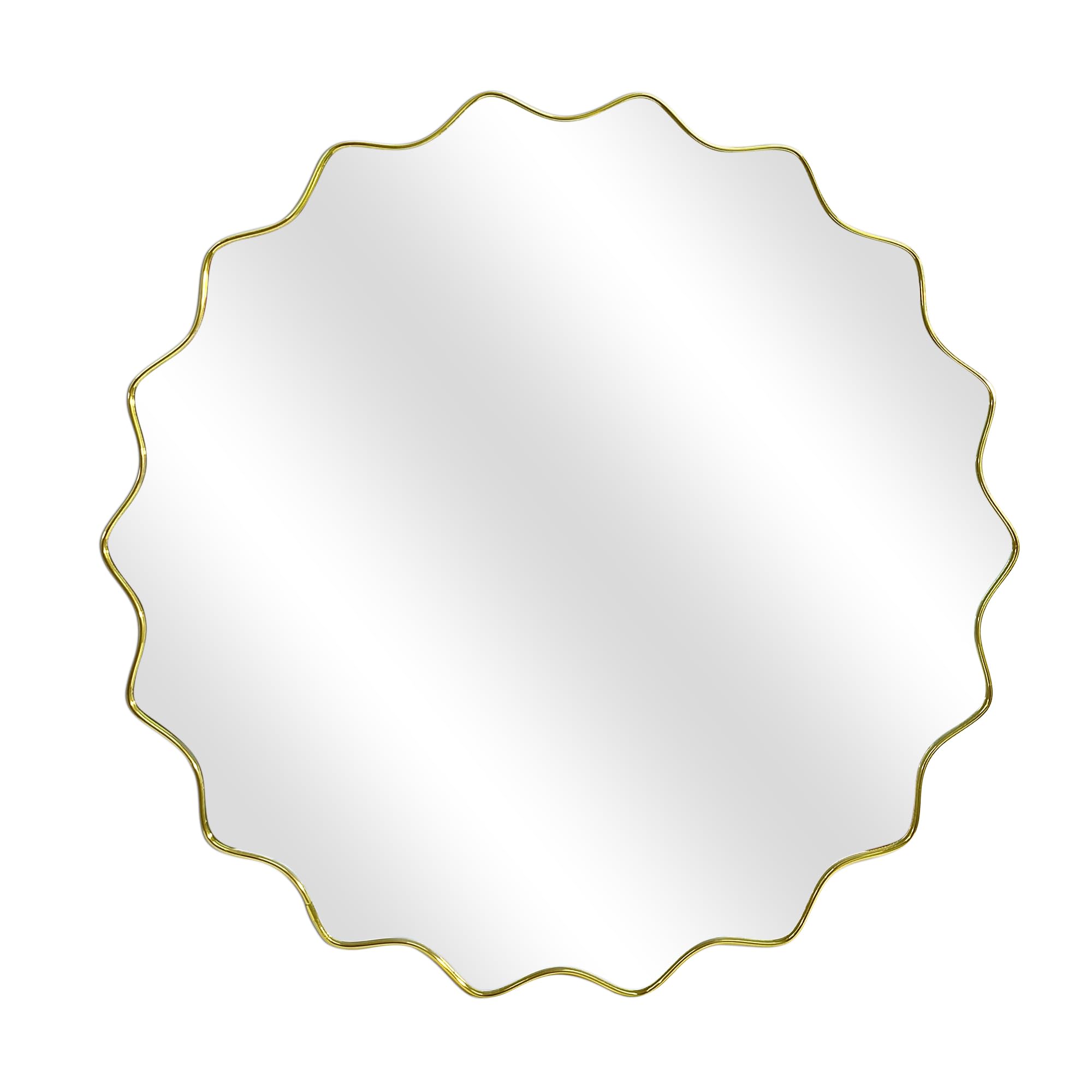 Round Wavy Mirror, 24" Circle Mirror Gold Mirror Decorative Mirror