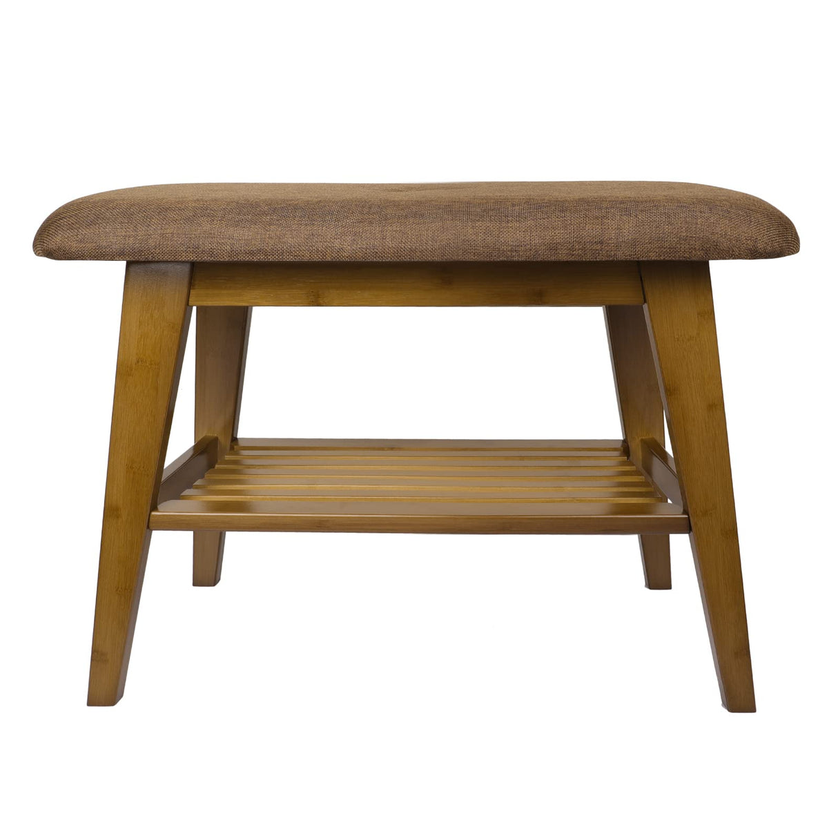 Shoe Bench Entryway with Storage, 2 Tier Small Shoe Storage Bench, Linen Padded