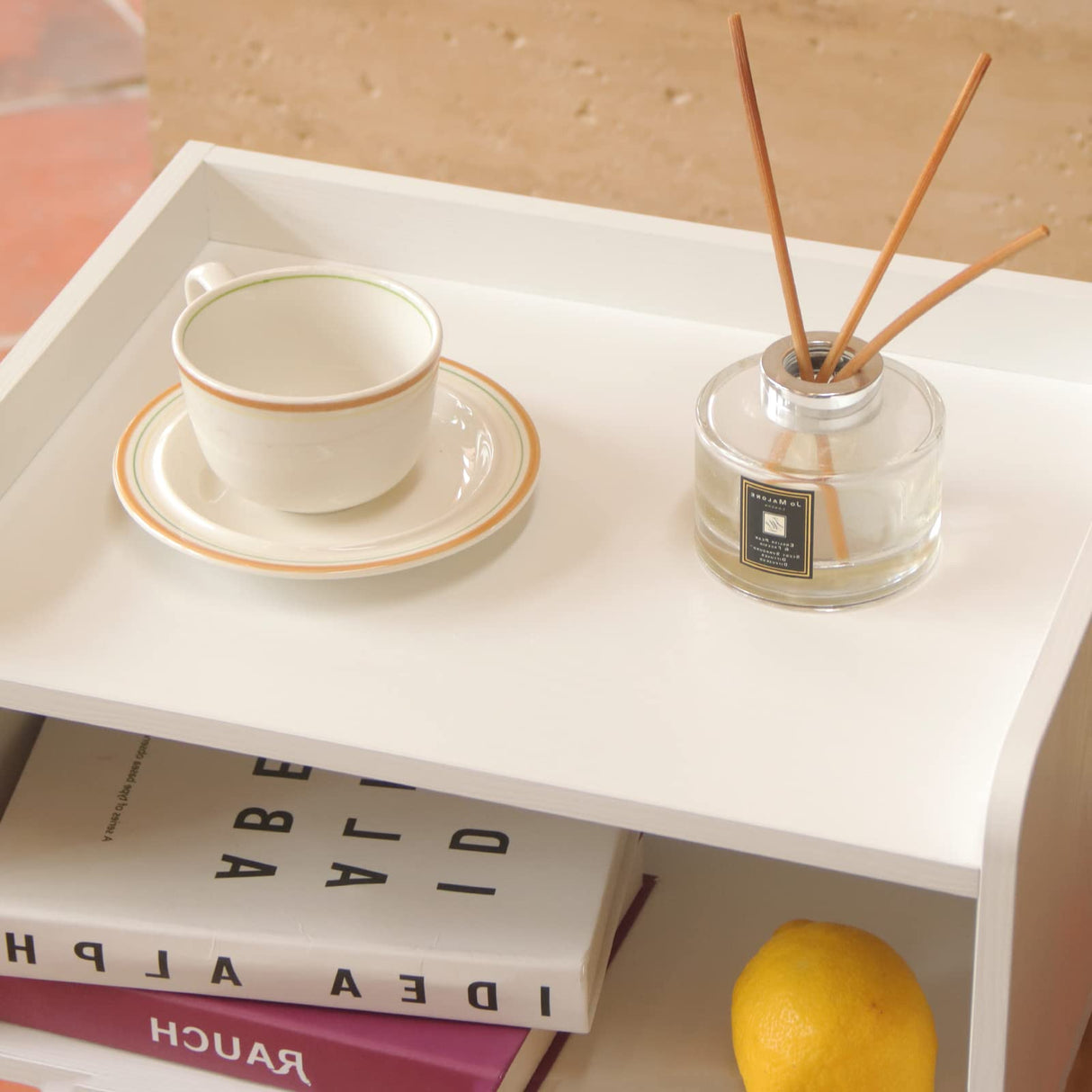 White Nightstand, Small Bed Side Table