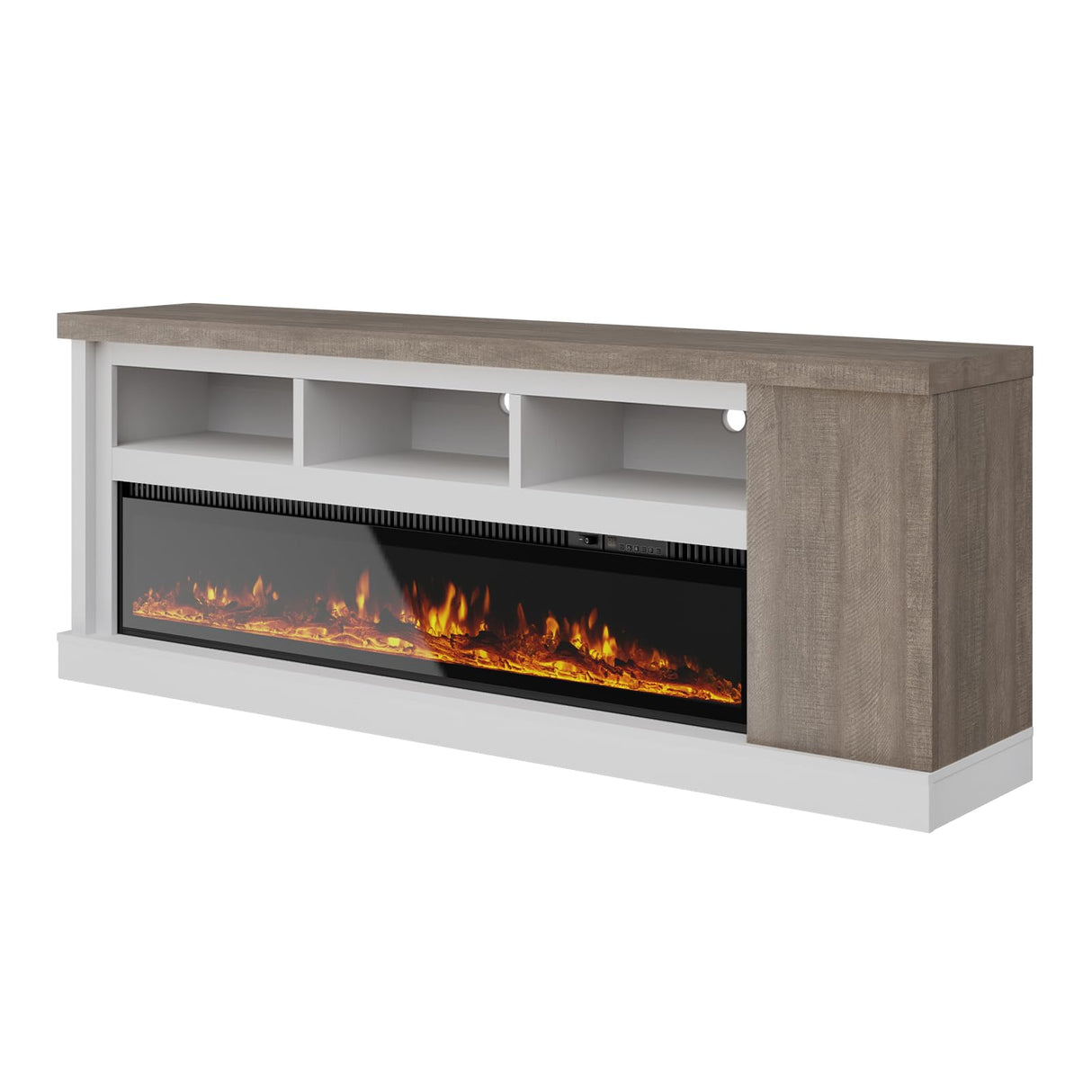 Fireplace TV Stand with 60ā Electric Fireplace, Chunky Entertainment Center