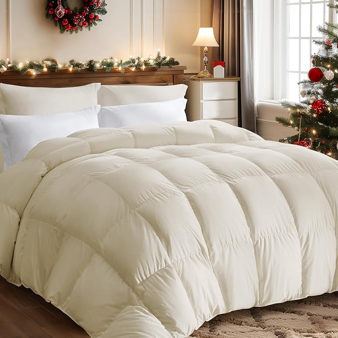 Cloud Soft Hotel Collection Comforters with 100% Cotton Cover (90x90 Inch, White)