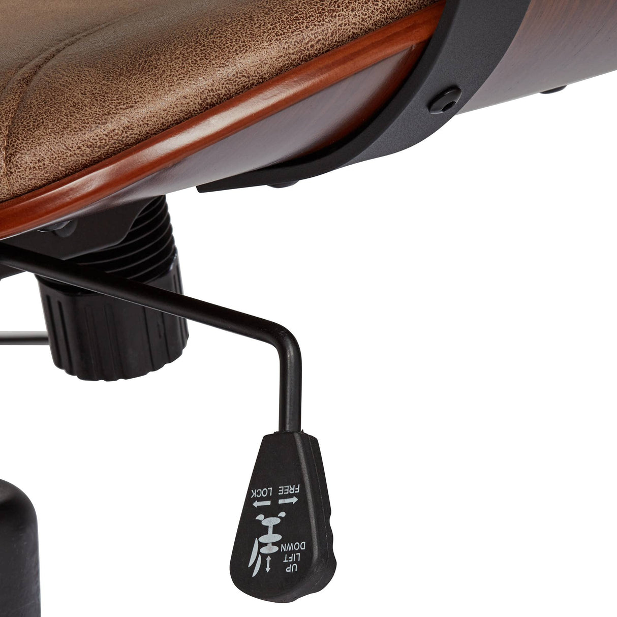 Julian Walnut Veneer and Steel Adjustable Swivel Office Chair