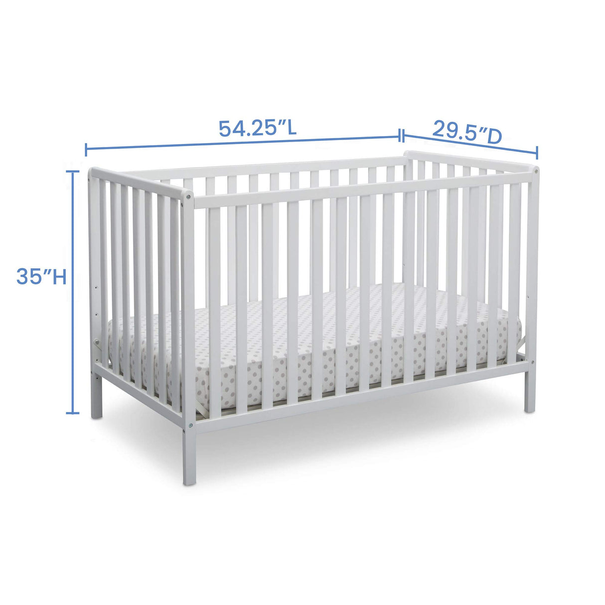 Heartland 4-in-1 Convertible Crib - Greenguard Gold Certified, Bianca White