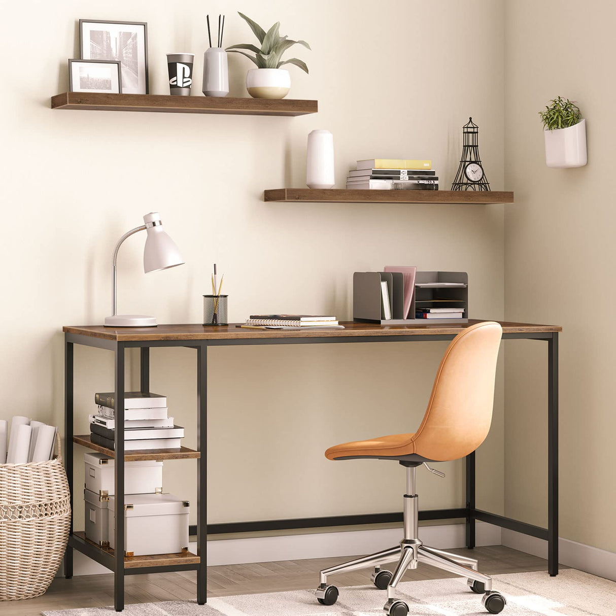 Floating Shelves, Wall Shelf Set of 2, Hanging Shelves with Invisible Brackets