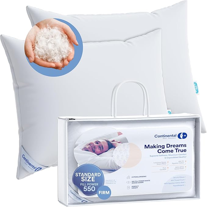 Luxury Down Pillows King Size Pack of 1 - Family Made in New York