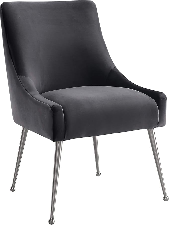 The Beatrix Collection Modern Style Living Room Velvet Upholstered Side Chair, Navy