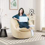 Swivel Accent Chair, Modern Velvet Shell Swivel Barrel Chair with Wide Seat