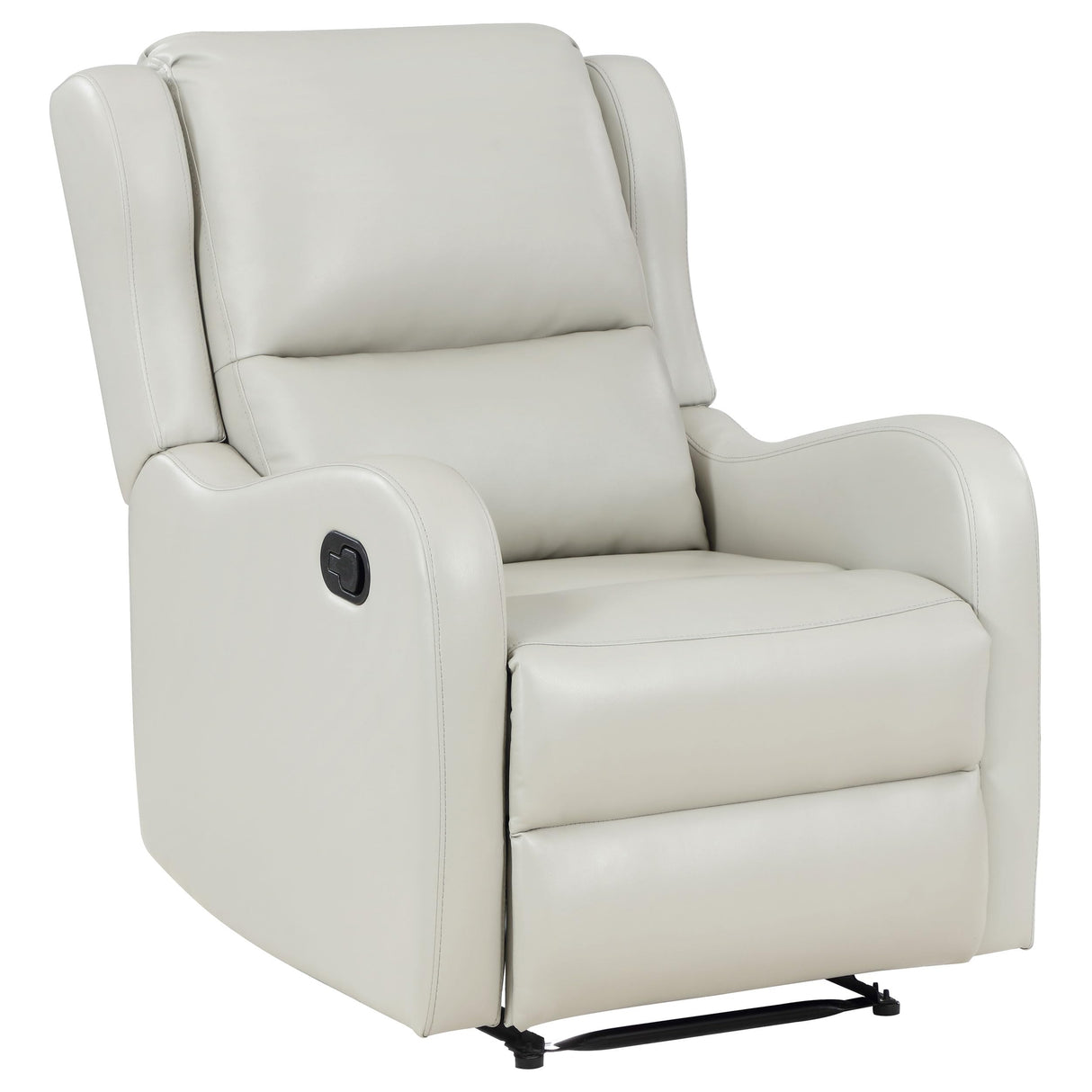Kelsey Ivory Recliner Chair – English Arms, Faux Leather, Manual Recline