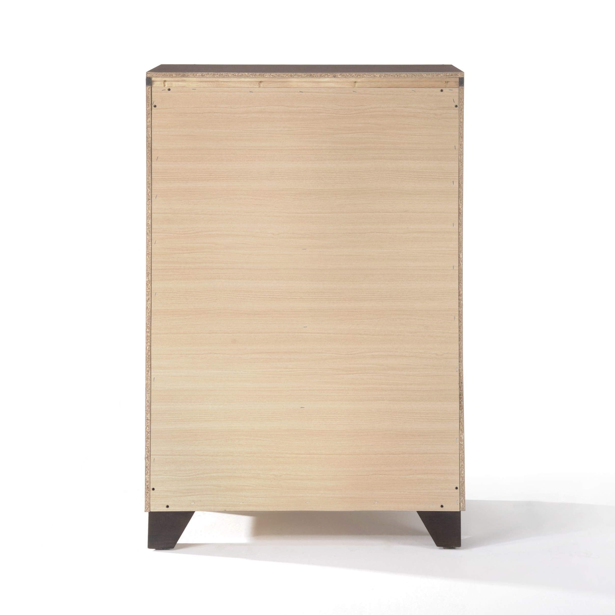 5-Drawer Chest, Modern Mid-century Solid Wood Dresser, Freestanding Sturdy