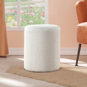 Modern Round Ottoman with Soft Padded Seat, Multifunctional Vanity Chairs for Makeup
