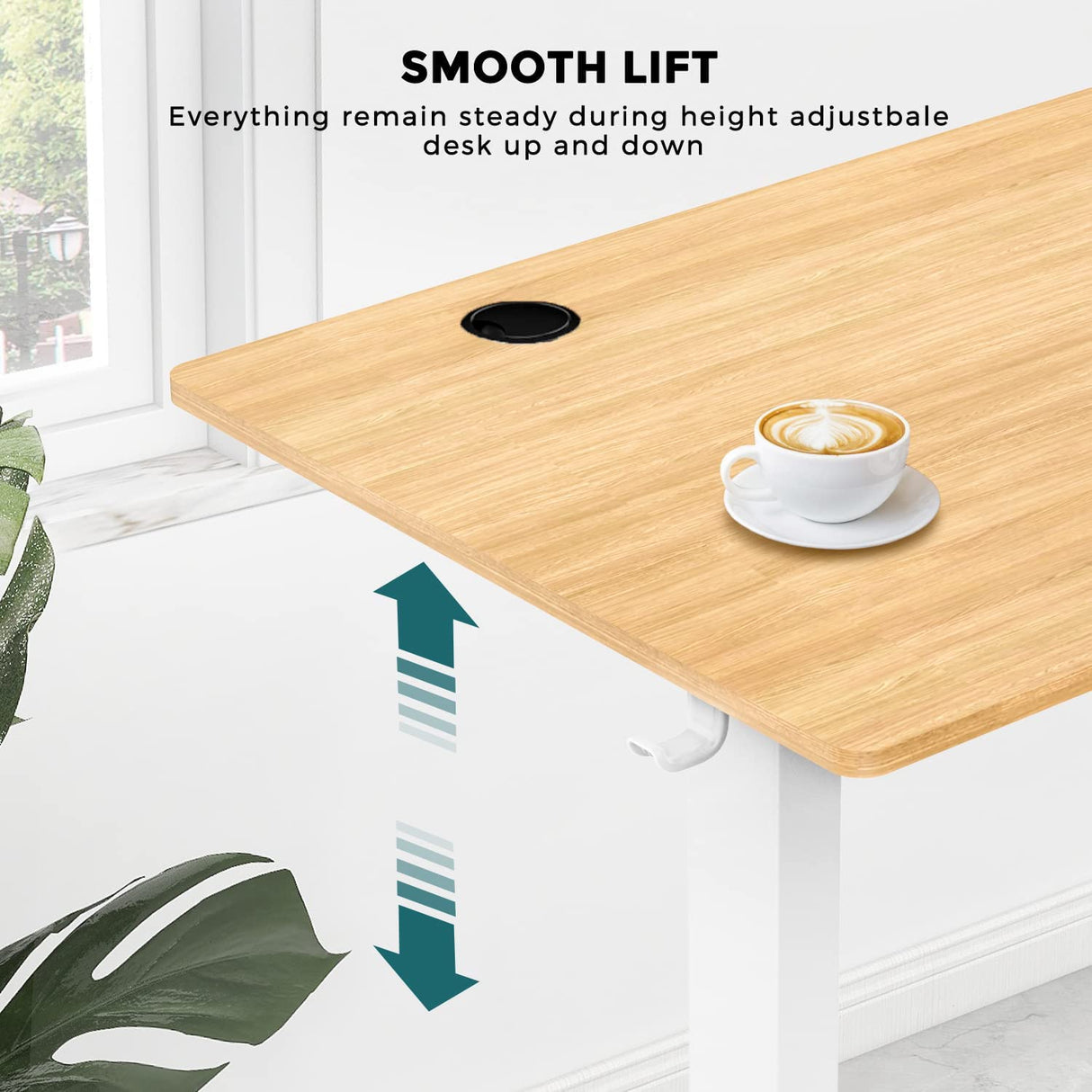 SMUG Height Adjustable Electric Standing Desk, 48 x 24 Inches Sit Stand up Desk Home Office Computer Desk, Ergonomic Desk with Memory Controller Standing Table Natural