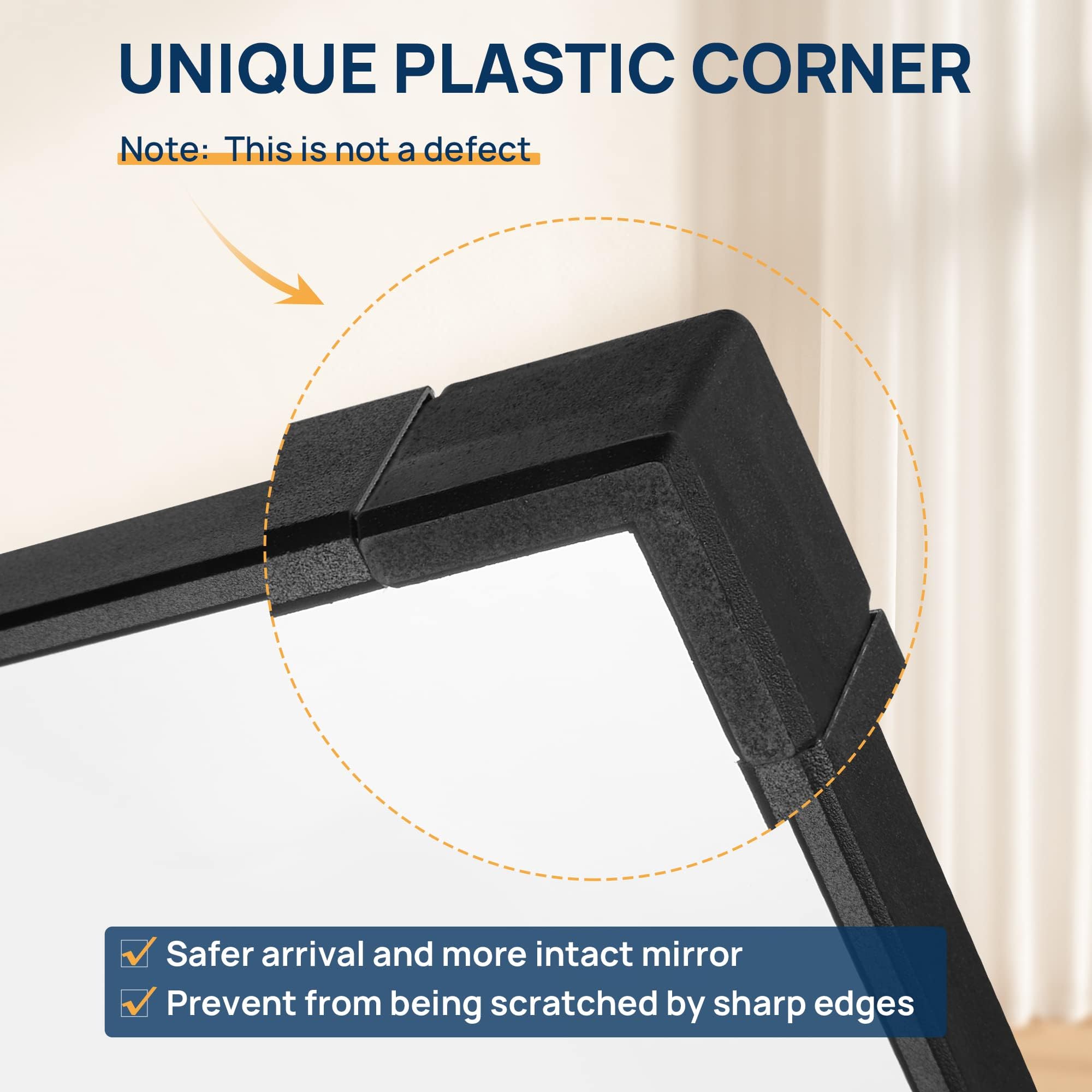 63"x20" Full Length Mirror with Stand, Large Body Mirror Hanging or Leaning Against Wall