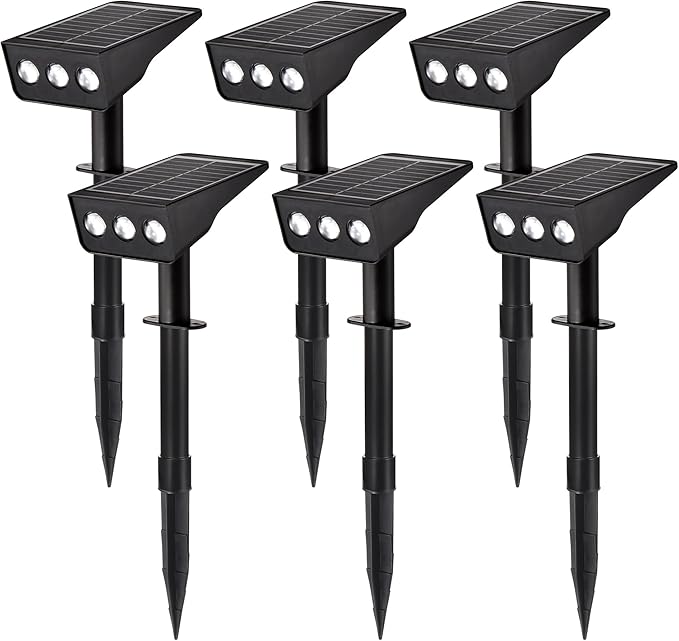 Solar Spot Lights Outdoor, 4 Pack Solar Landscape Spotlights 3 Lighting Modes