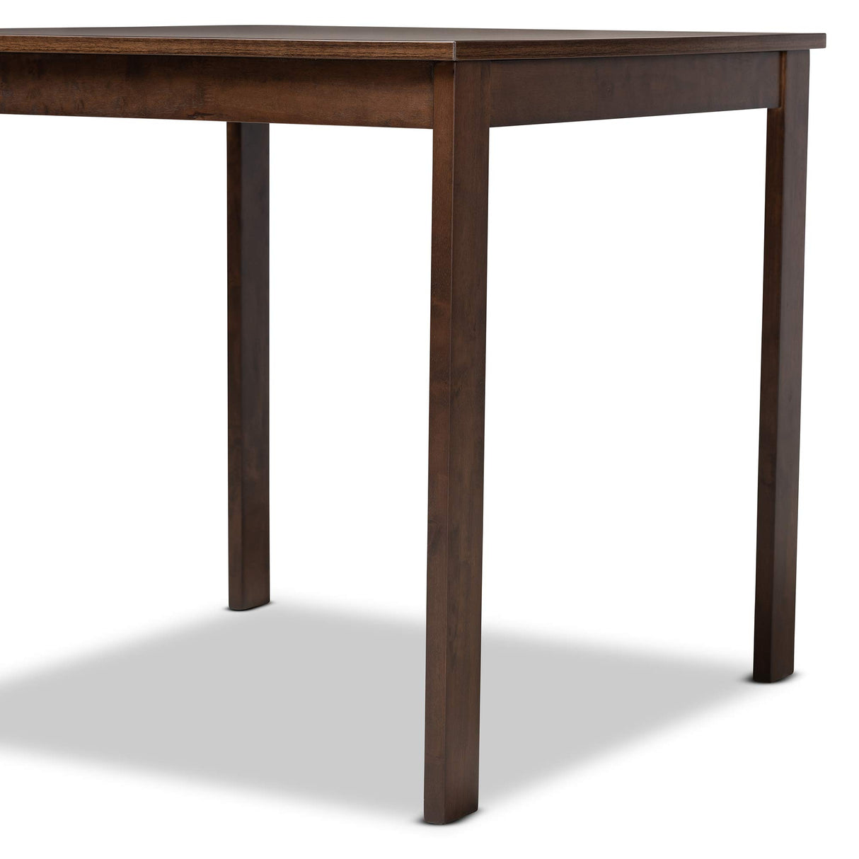 Lovy Modern and Contemporary Gray Fabric Upholstered Dark Walnut-Finished 5-Piece