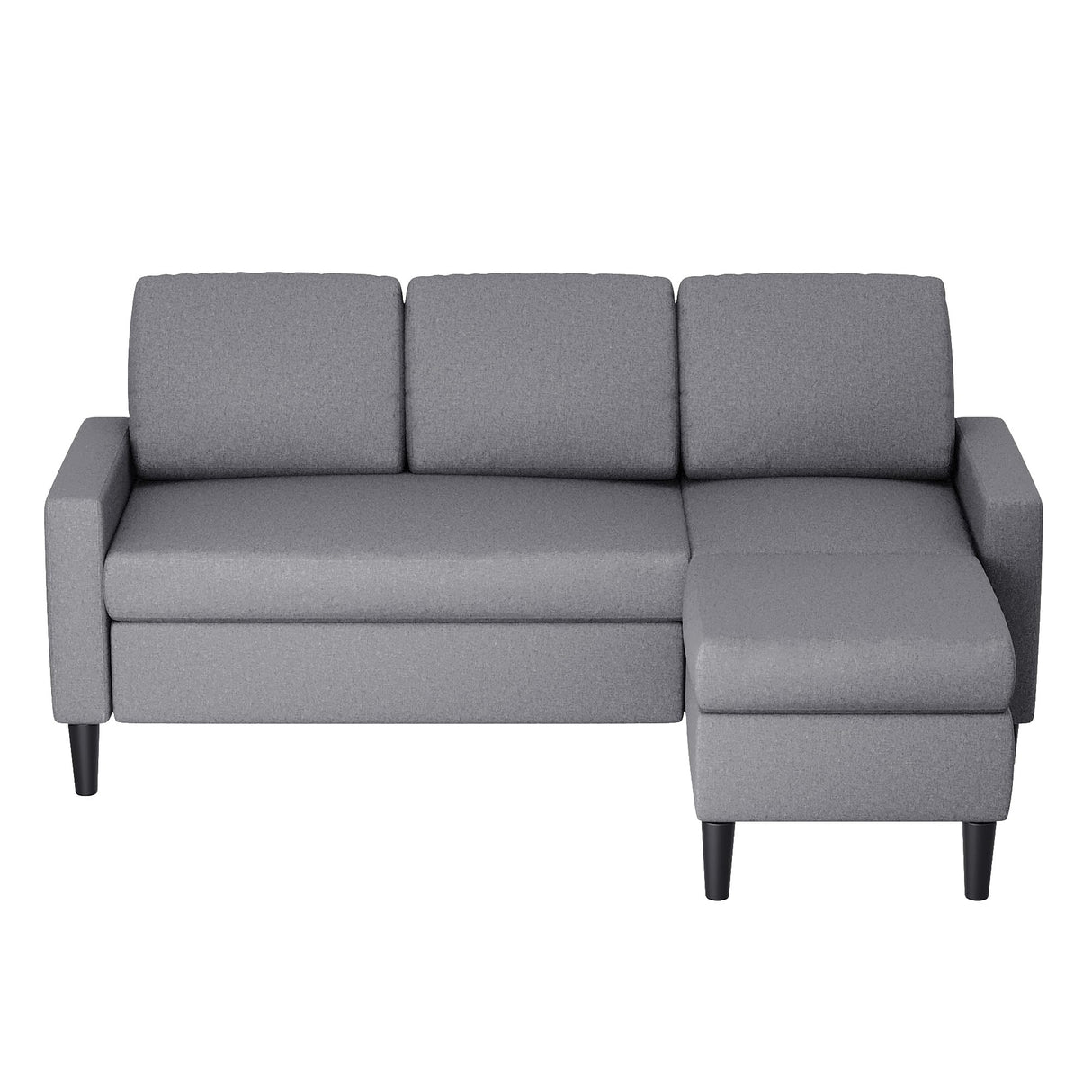 Small Convertible Sectional Sofa Couch with Ottoman, 3 Seat L Shaped Sofa