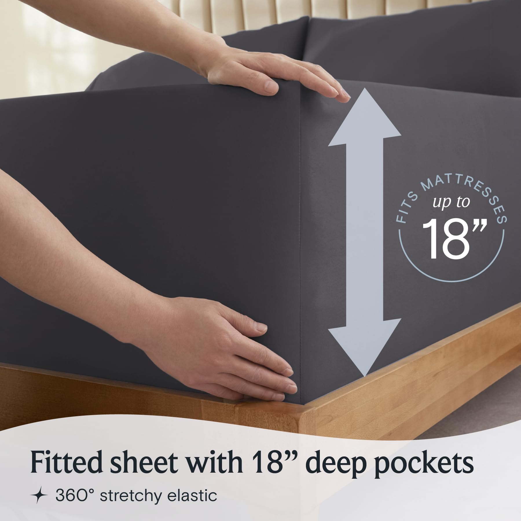 6 PC King Sheet Set, Breathable Luxury Bed Sheets, Deep Pockets 18" Wrinkle Free Cooling Bed