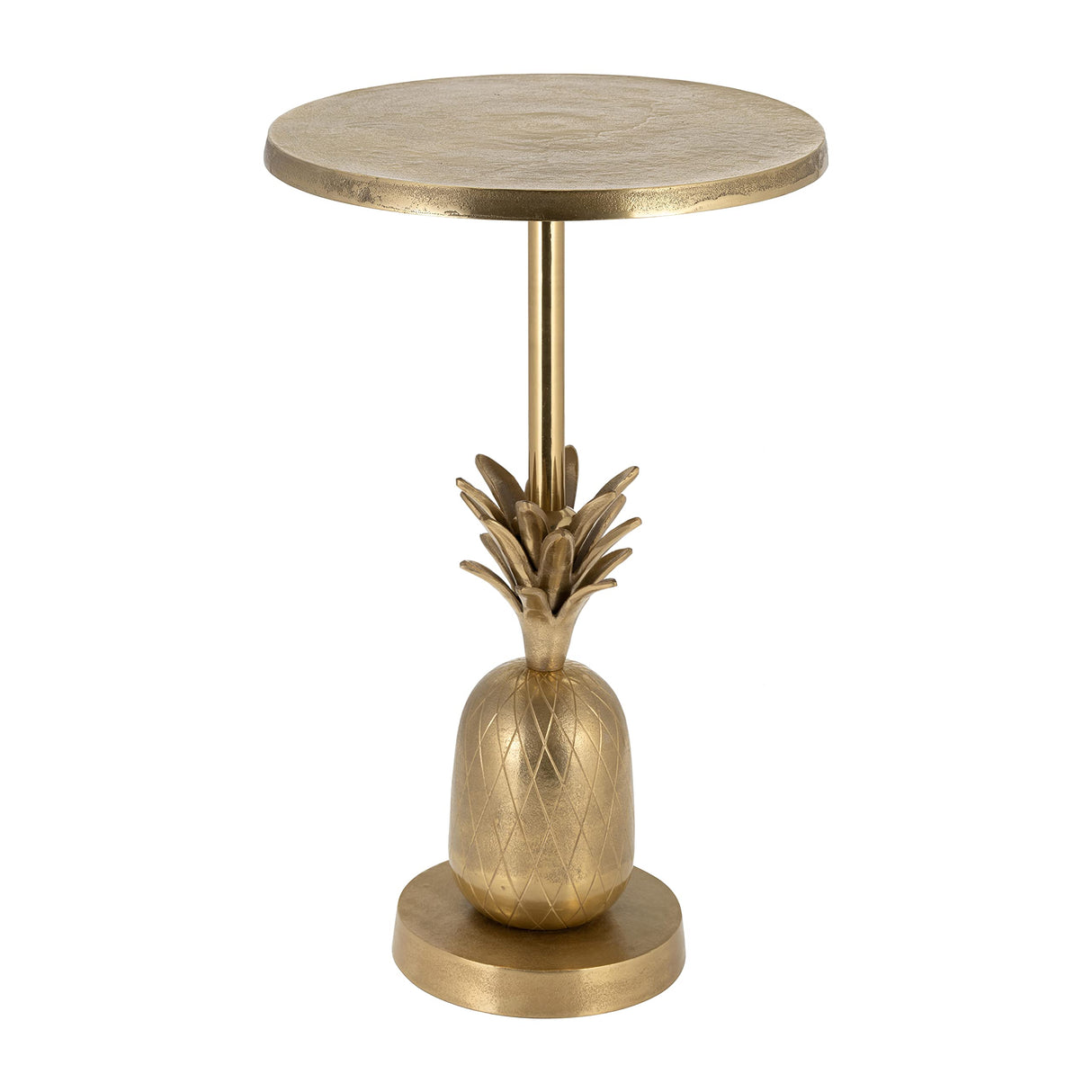 24"H Pineapple Gold Metal Side Accent Table for Your Living Room or Entryway