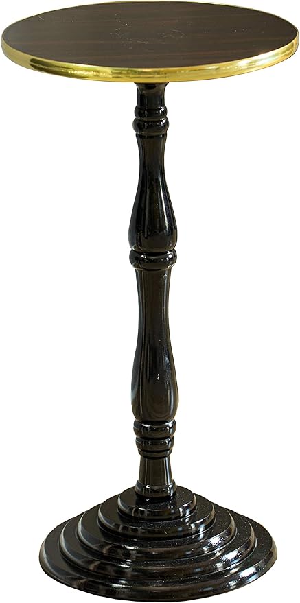 Round Wooden Side Table, Living Room Accent Pedestal End Table - Modern Furniture