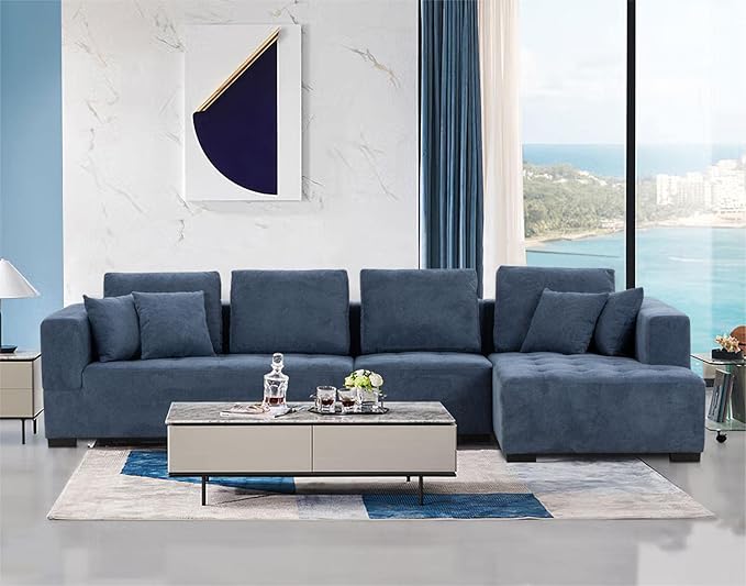 3 Piece Sectional Sofa 111.5" Set Living Room Furniture Set, Modern Couch