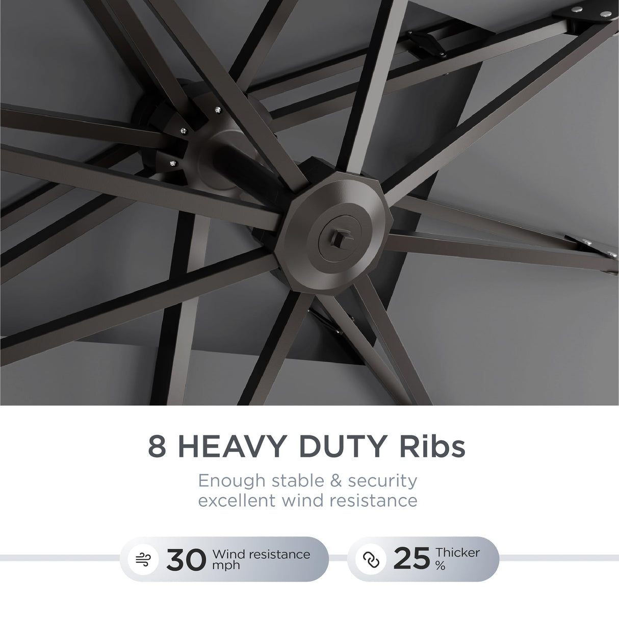 10' X 13' Patio Umbrella Outdoor Large Rectangle Cantilever Umbrellas Double Top Heavy