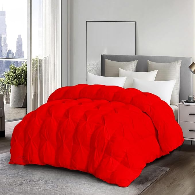 Luxurious All-Season Exquisite Pinch Pleat Design King Size 104 x 90 Down Alternative