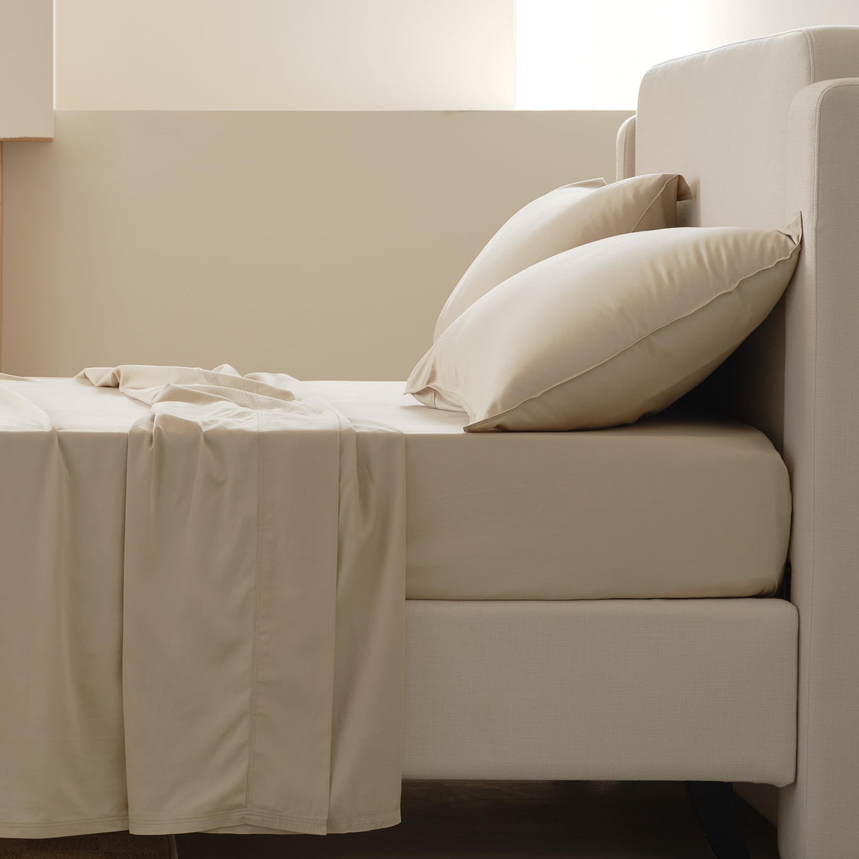 Pillowcases Queen Size Set of 2, Cotton Tencel Lyocell Pillow Cases