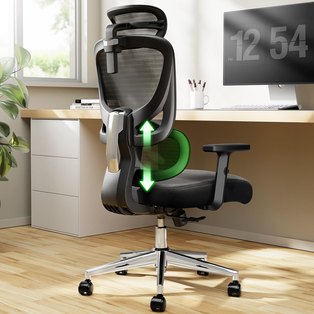 Ergonomic Office Chair with Adjustable Lumbar Support & Breathable Mesh
