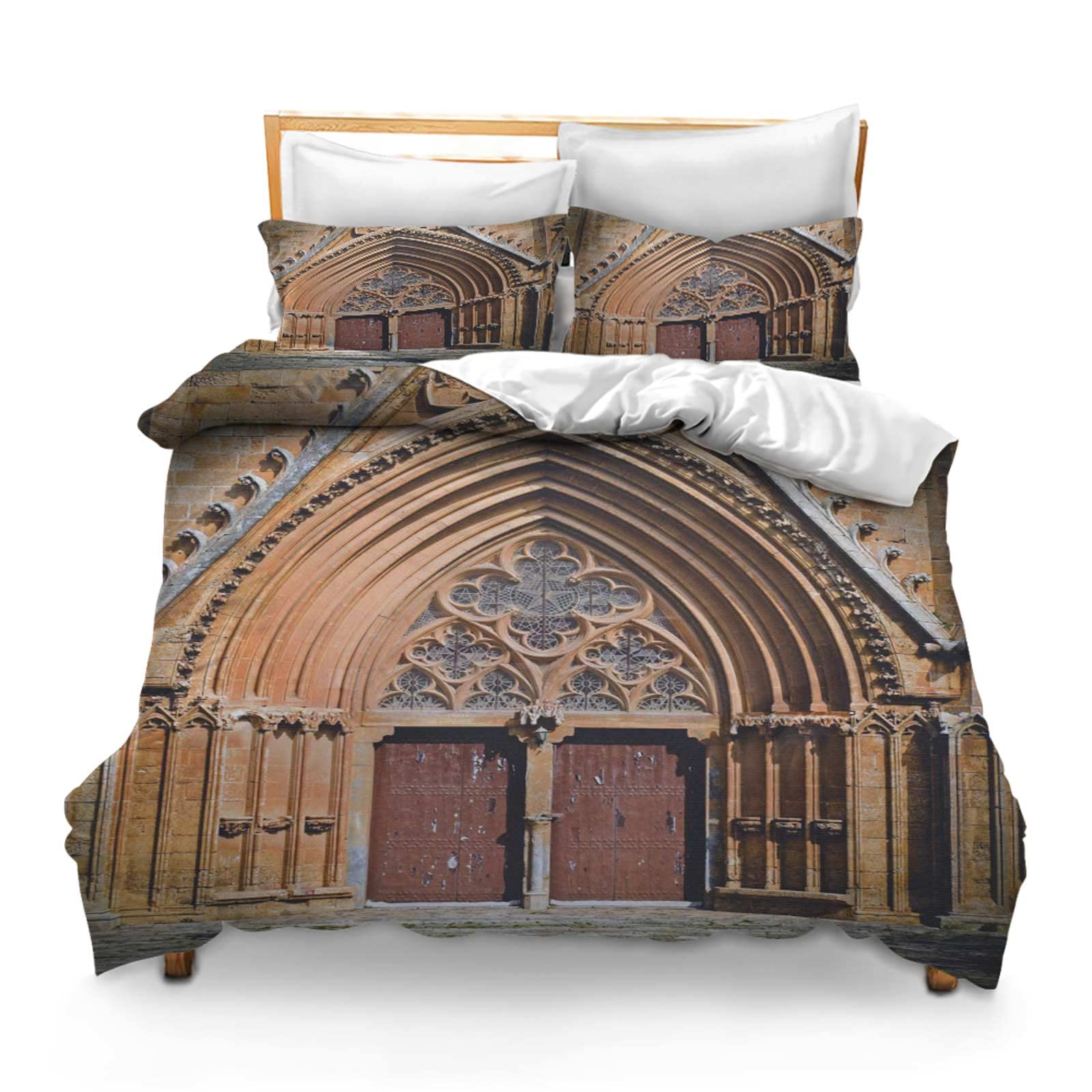Printed Comforter Cover Set Full Famagusta Church Cyprus Agia Nicolaos Entrance Door